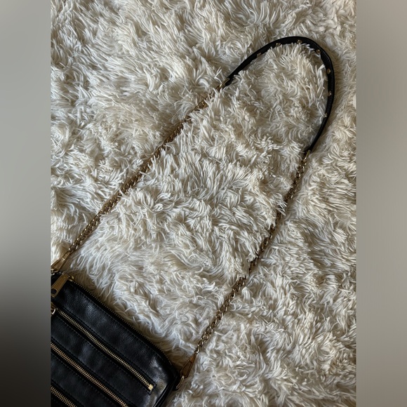 Rebecca Minkoff Crossbody Black Leather Bag with Gold Tone Hardware - Picture 9 of 14